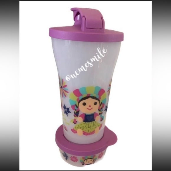 Tupperware Grito Mexicano Maria's Limited Edition Large Tumbler/Snack Cup Set. - Picture 2 of 3